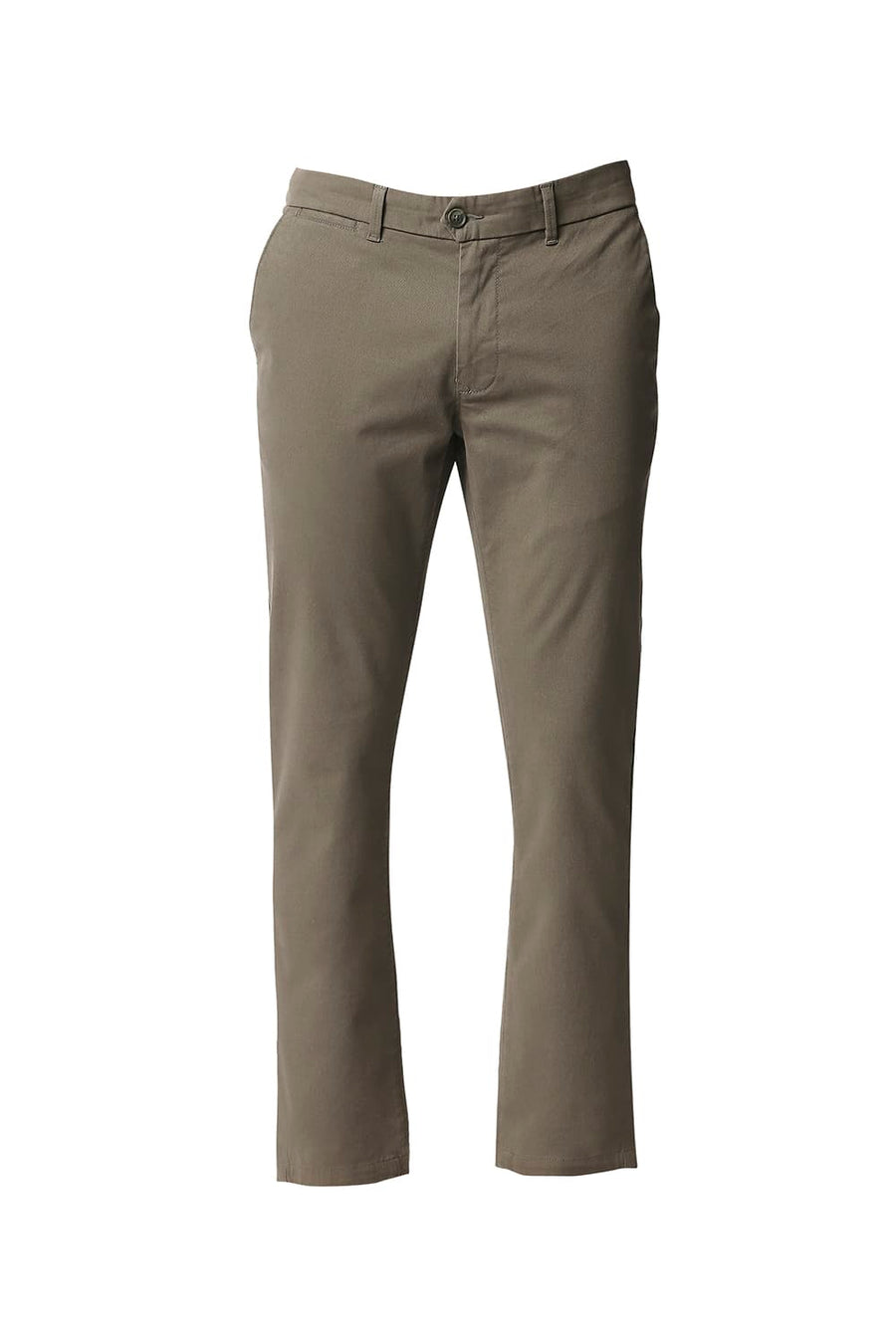 BASICS TAPERED FIT IVY OLIVE STRETCH TROUSERS