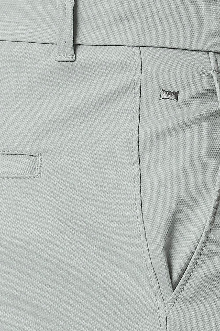 BASICS TAPERED FIT HIGH RISE GREY STRETCH TROUSERS