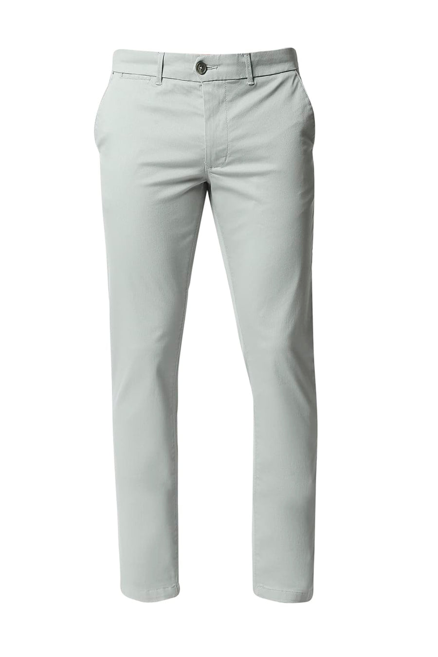 BASICS TAPERED FIT HIGH RISE GREY STRETCH TROUSERS