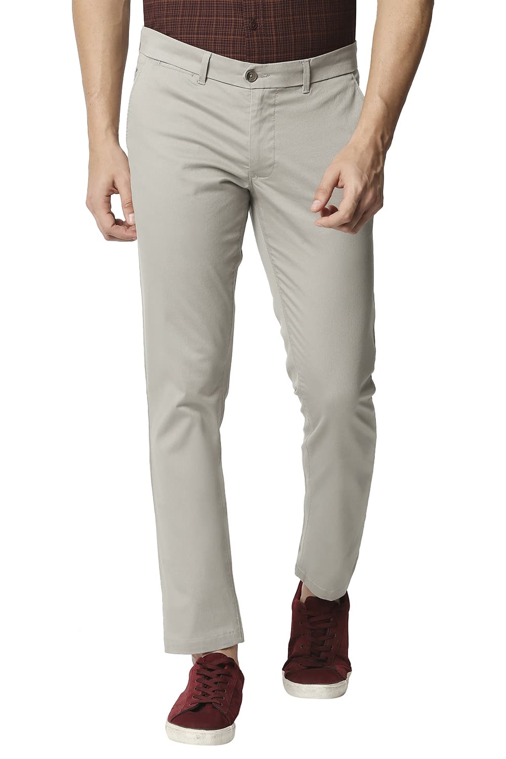 BASICS TAPERED FIT STRETCH TROUSERS