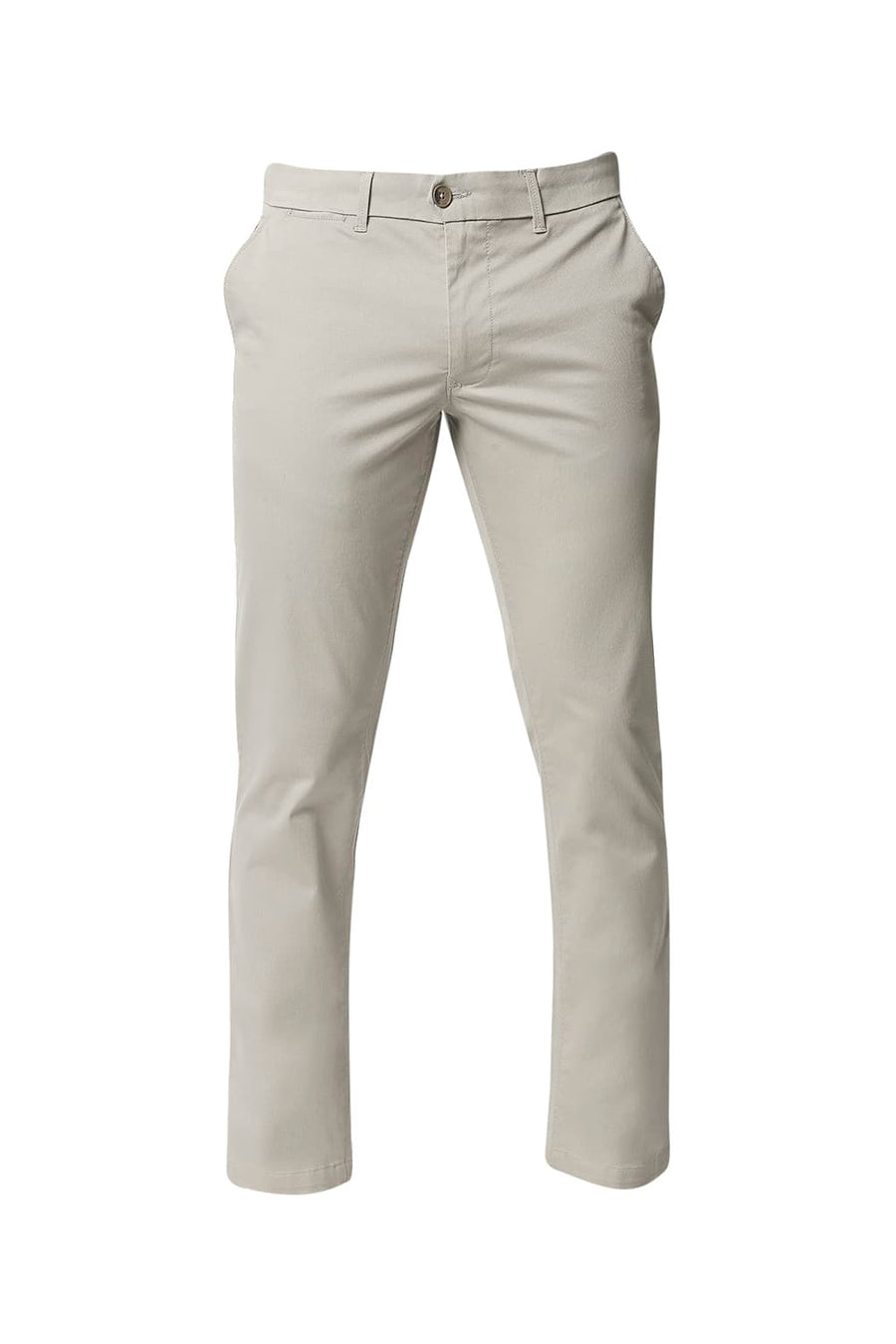 BASICS TAPERED FIT ATMOSPHERE MID BROWN STRETCH TROUSERS