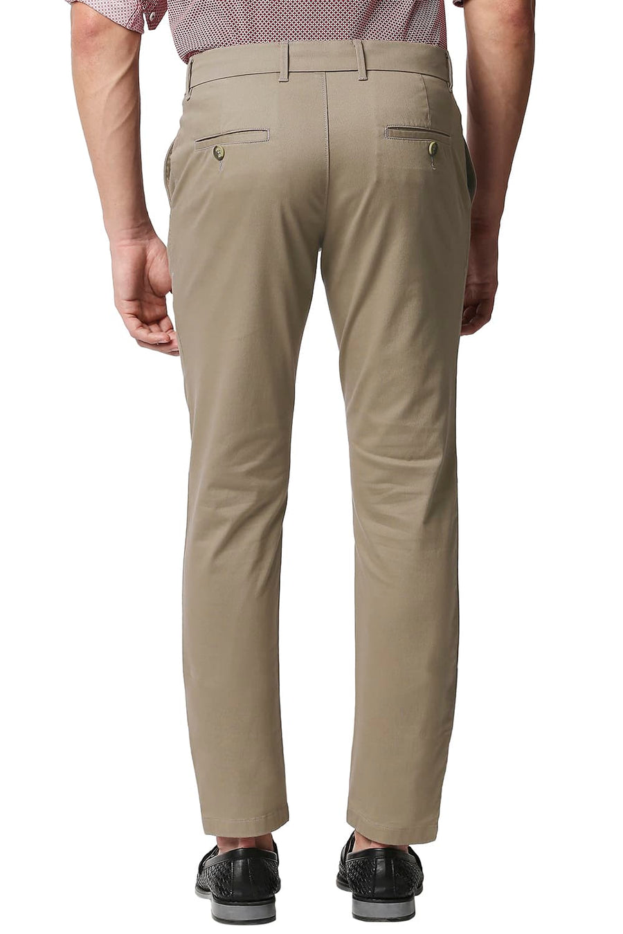 BASICS TAPERED FIT TIMBER BROWN STRETCH TROUSERS