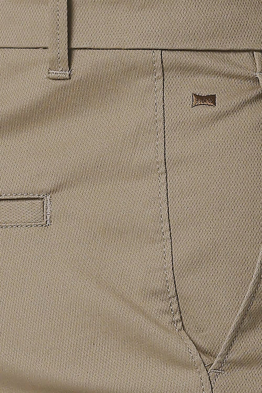 BASICS TAPERED FIT TIMBER BROWN STRETCH TROUSERS