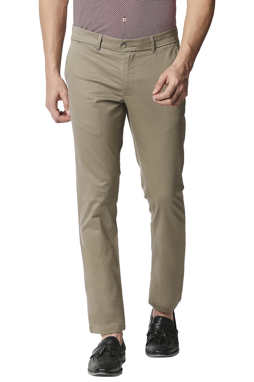 BASICS TAPERED FIT STRETCH TROUSERS