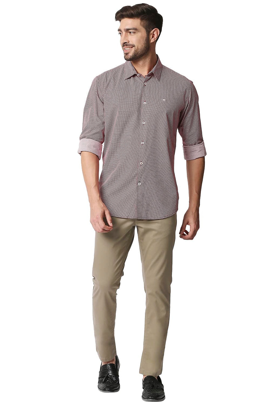 BASICS TAPERED FIT TIMBER BROWN STRETCH TROUSERS