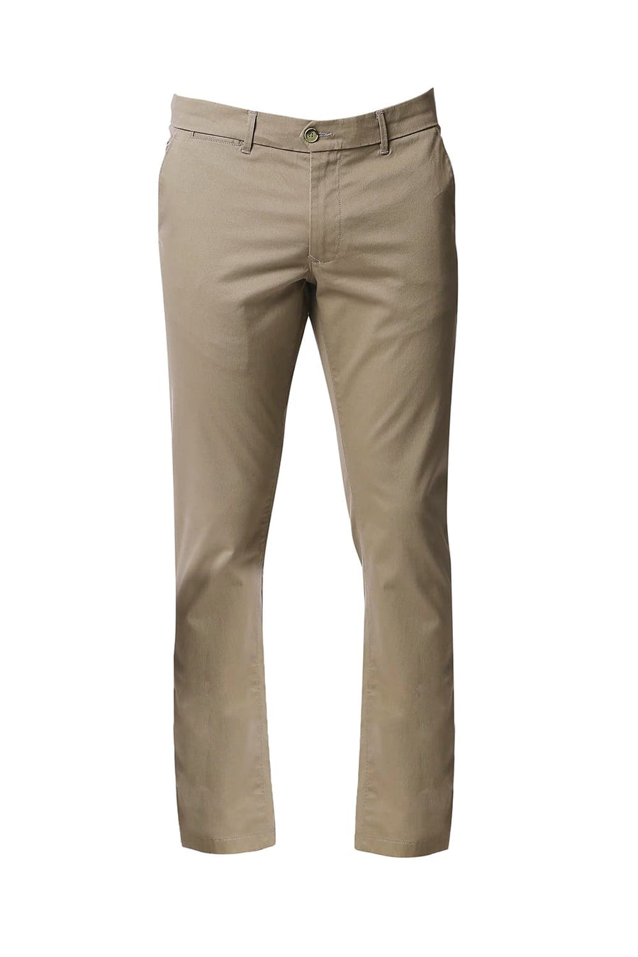 BASICS TAPERED FIT TIMBER BROWN STRETCH TROUSERS