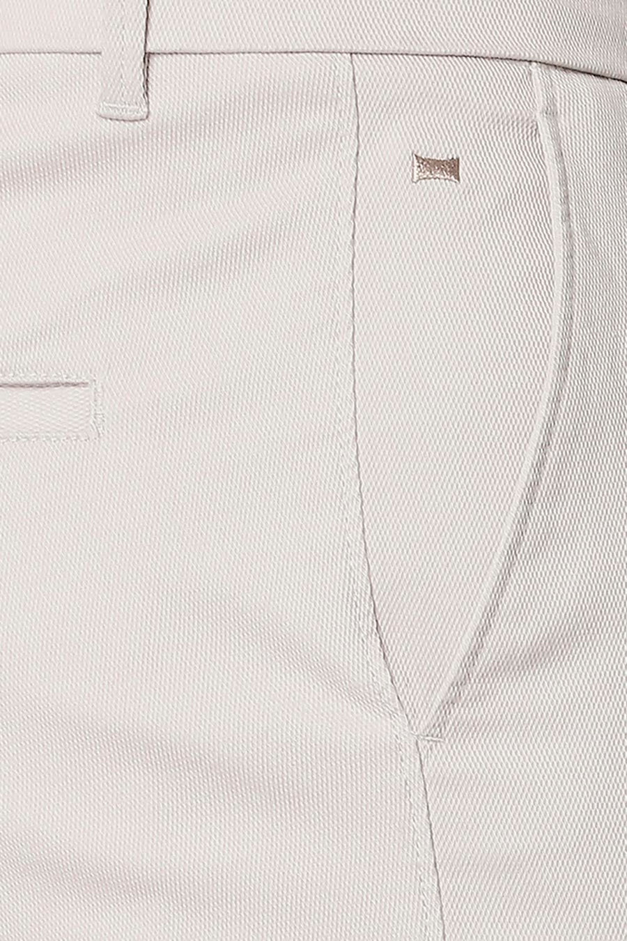 BASICS TAPERED FIT PARCHMENT STONE STRETCH TROUSERS