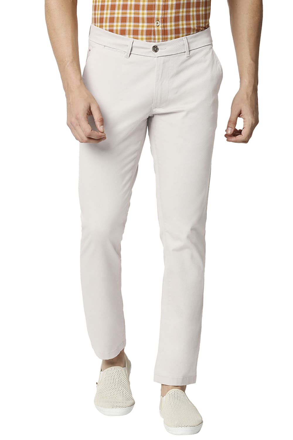 BASICS TAPERED FIT STRETCH TROUSERS