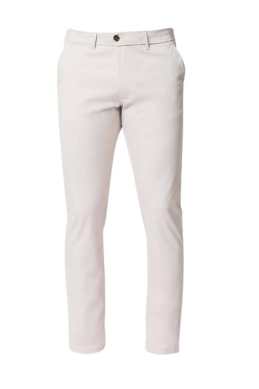 BASICS TAPERED FIT PARCHMENT STONE STRETCH TROUSERS