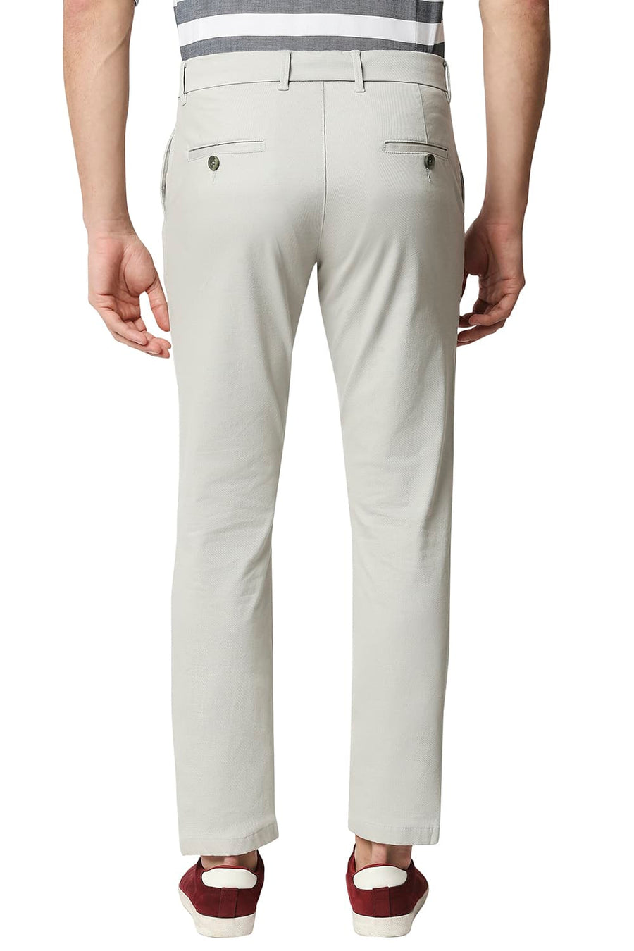 BASICS TAPERED FIT BELGIAN GREY STRETCH TROUSERS