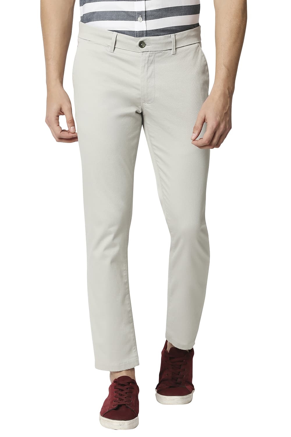 BASICS TAPERED FIT STRETCH TROUSERS