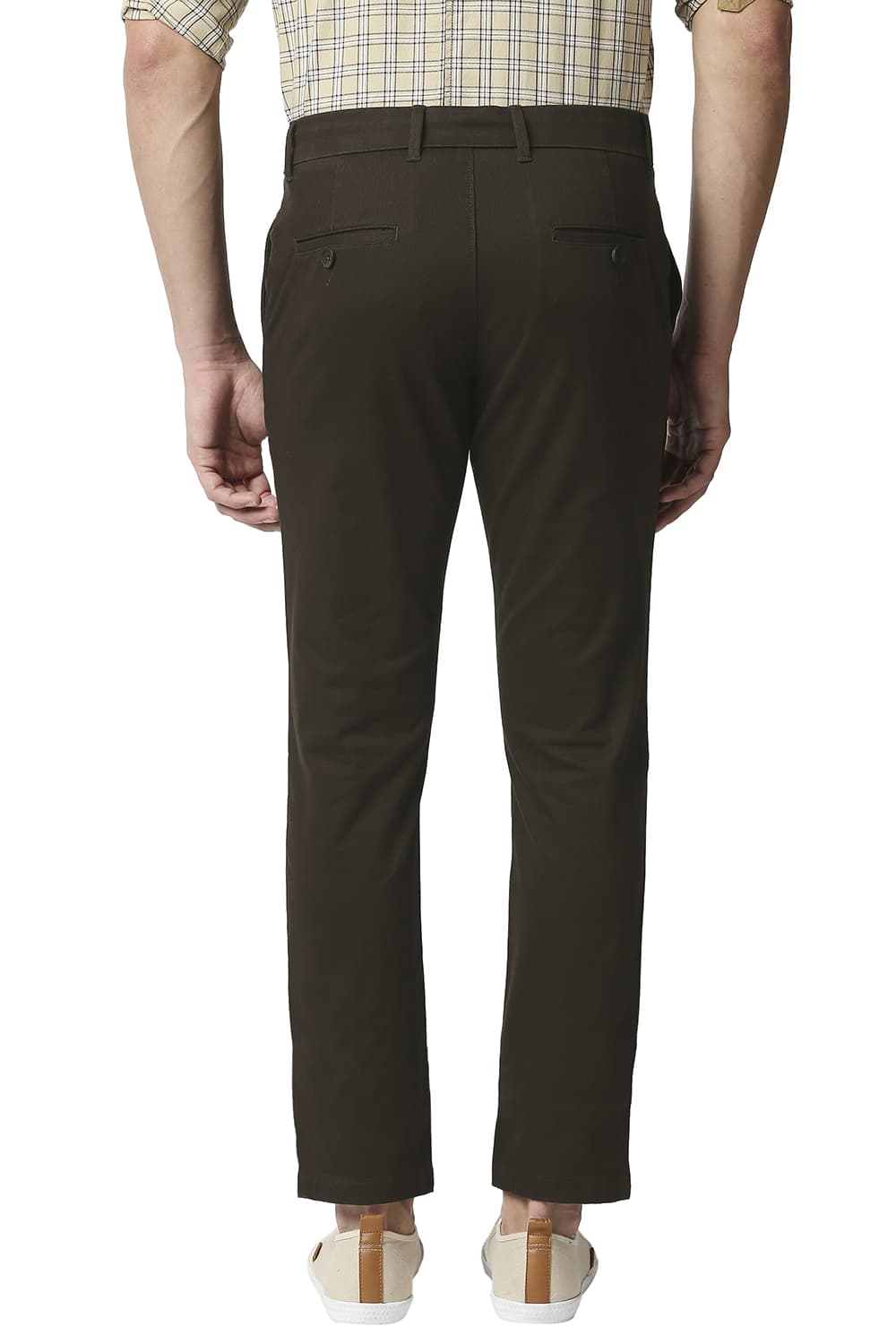 BASICS TAPERED FIT STRETCH TROUSERS