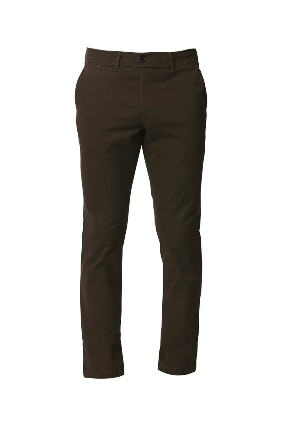 BASICS TAPERED FIT DEMITASSE COFFEE STRETCH TROUSERS
