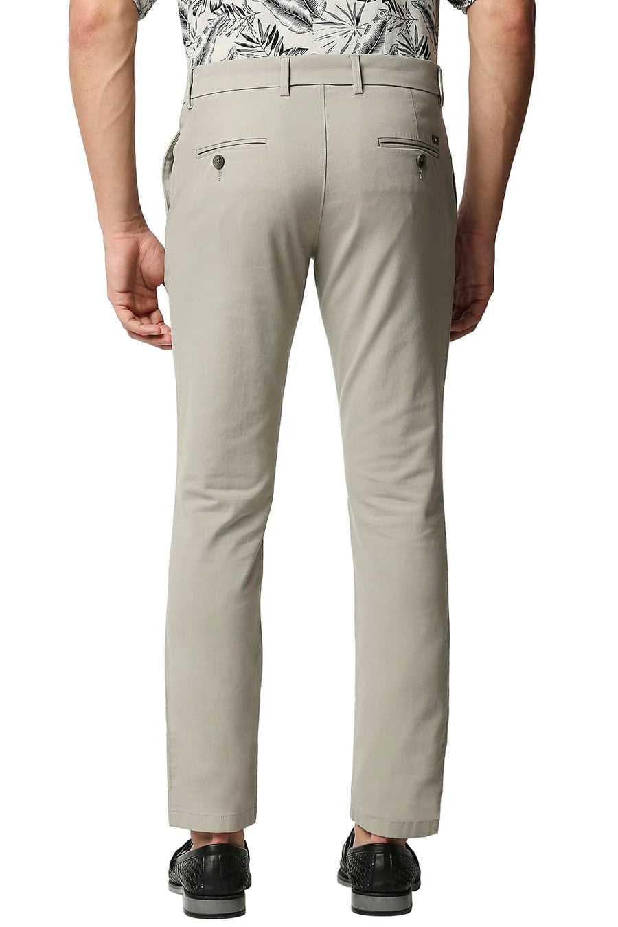 BASICS TAPERED FIT SEAGRASS GREEN STRETCH TROUSERS