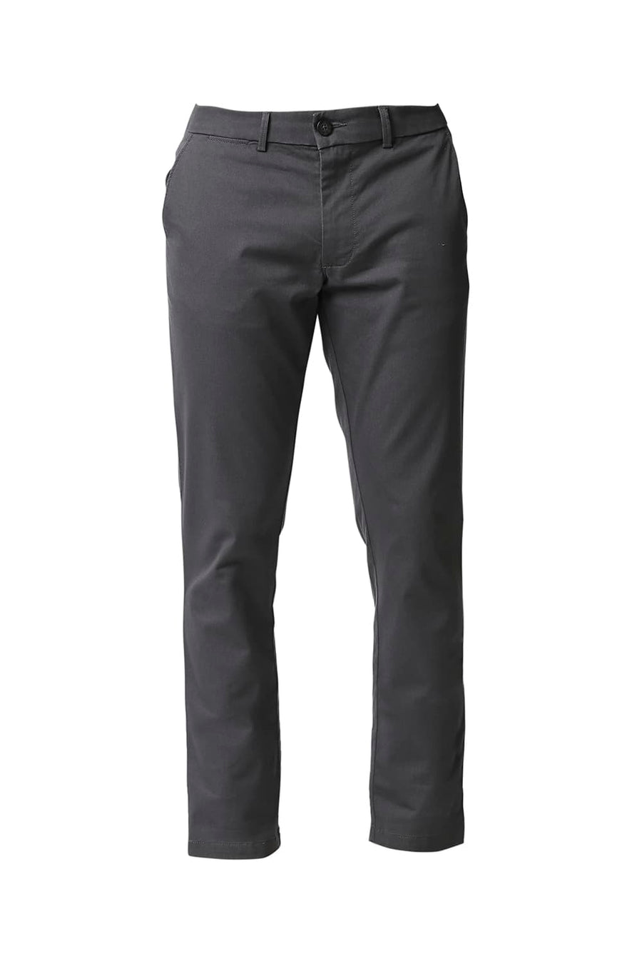 BASICS TAPERED FIT LAVA GREY STRETCH TROUSERS