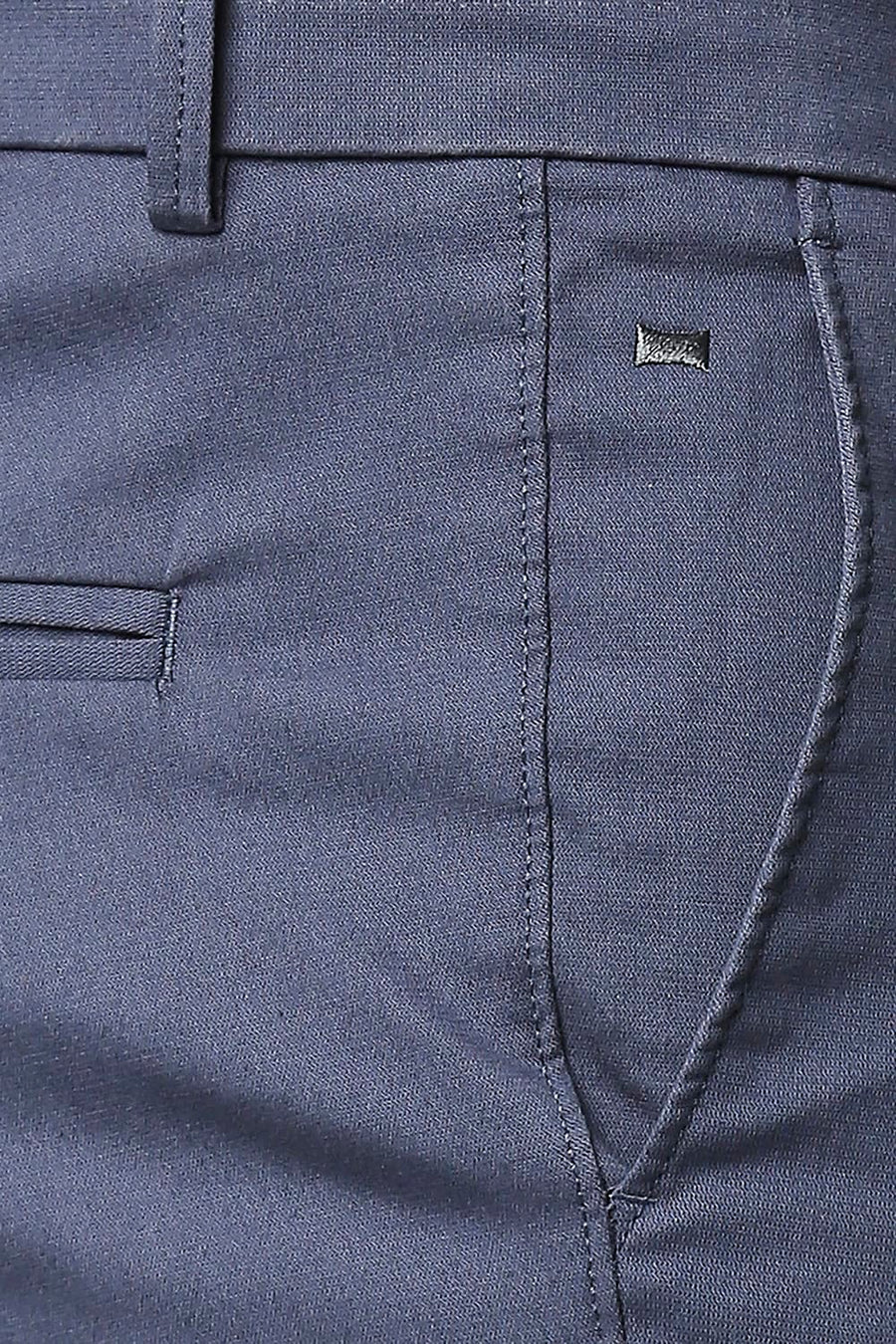BASICS TAPERED FIT COPEN BLUE STRETCH TROUSERS