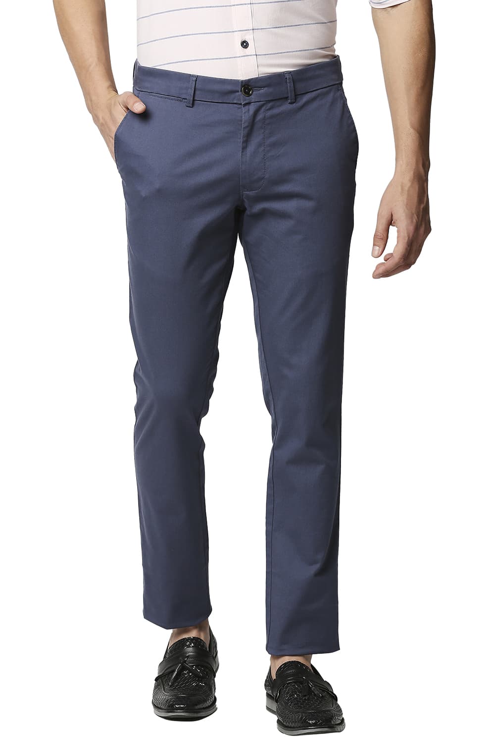 BASICS TAPERED FIT STRETCH TROUSERS