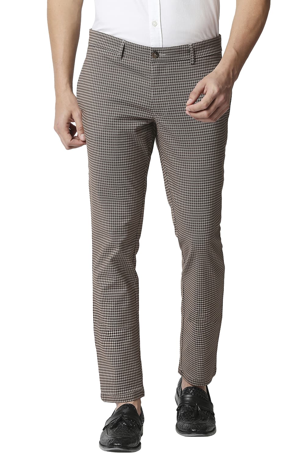 BASICS TAPERED FIT STRETCH TROUSERS