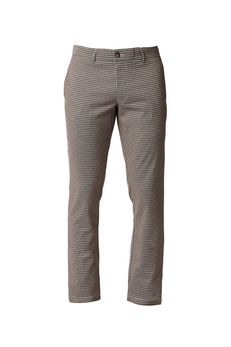 BASICS TAPERED FIT COCOA BROWN STRETCH TROUSERS