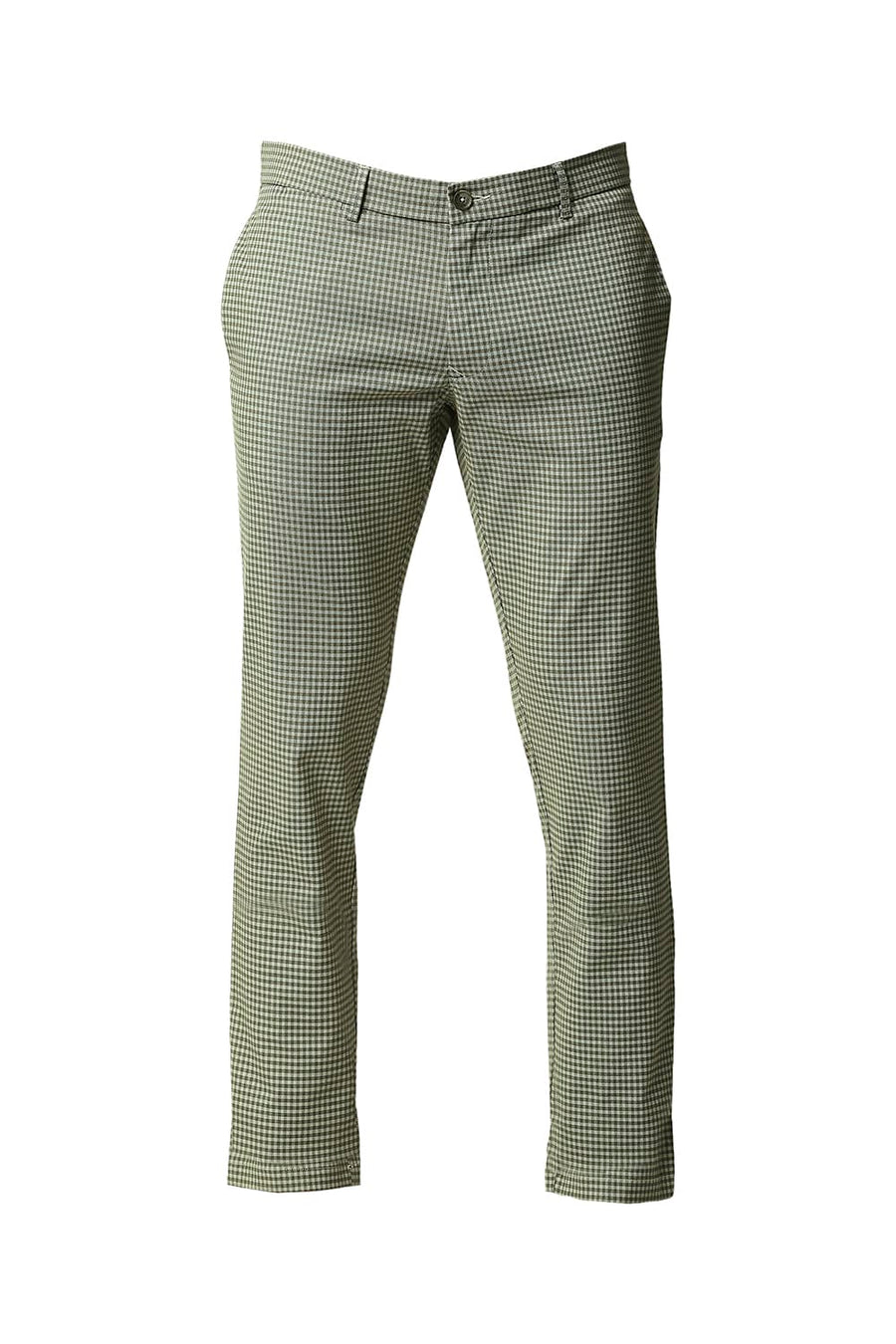 BASICS TAPERED FIT CAPULET GREEN STRETCH TROUSERS