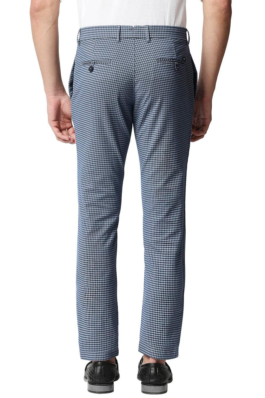 BASICS TAPERED FIT COPEN BLUE STRETCH TROUSERS
