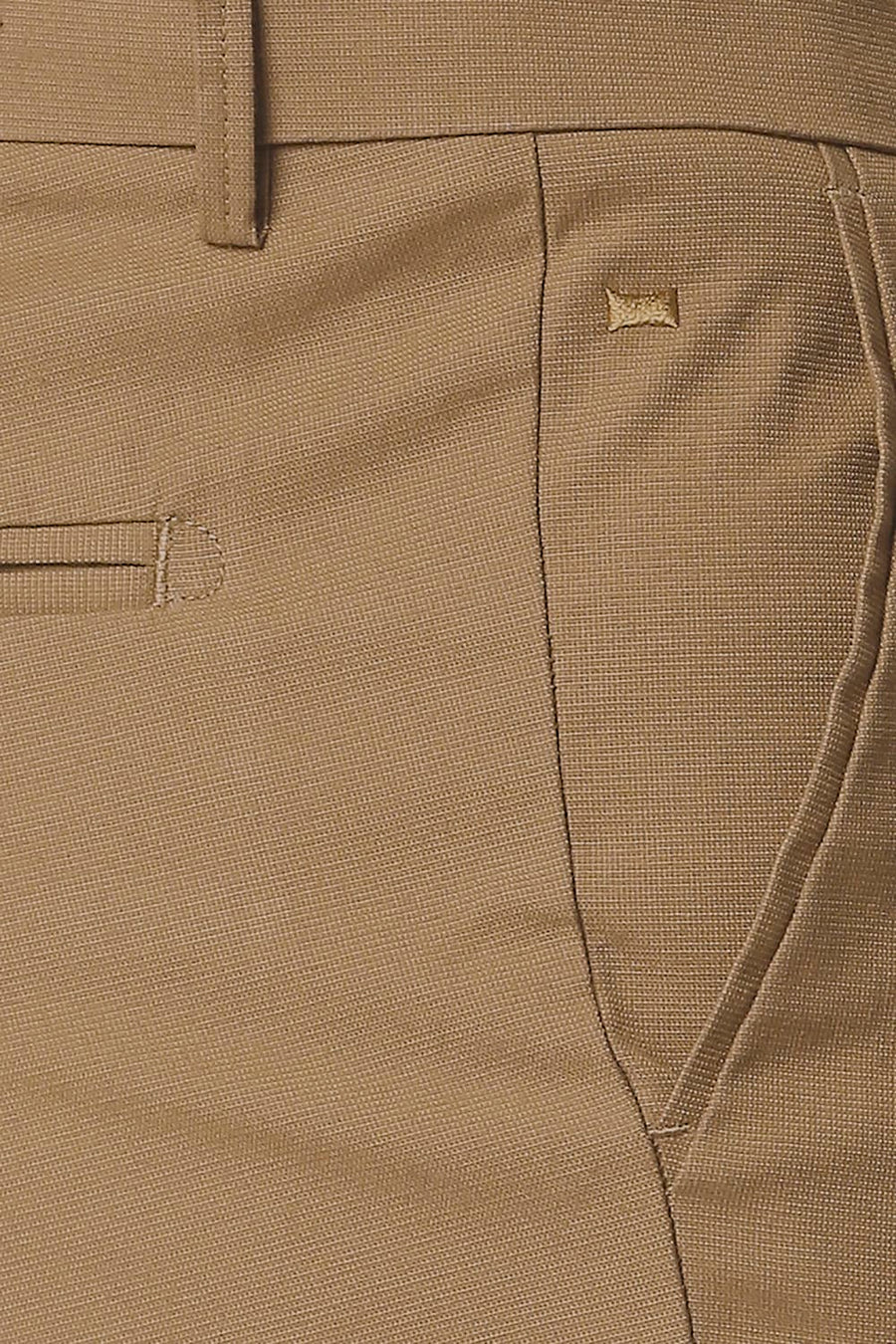 BASICS TAPERED FIT FOXTROT BROWN STRETCH TROUSERS