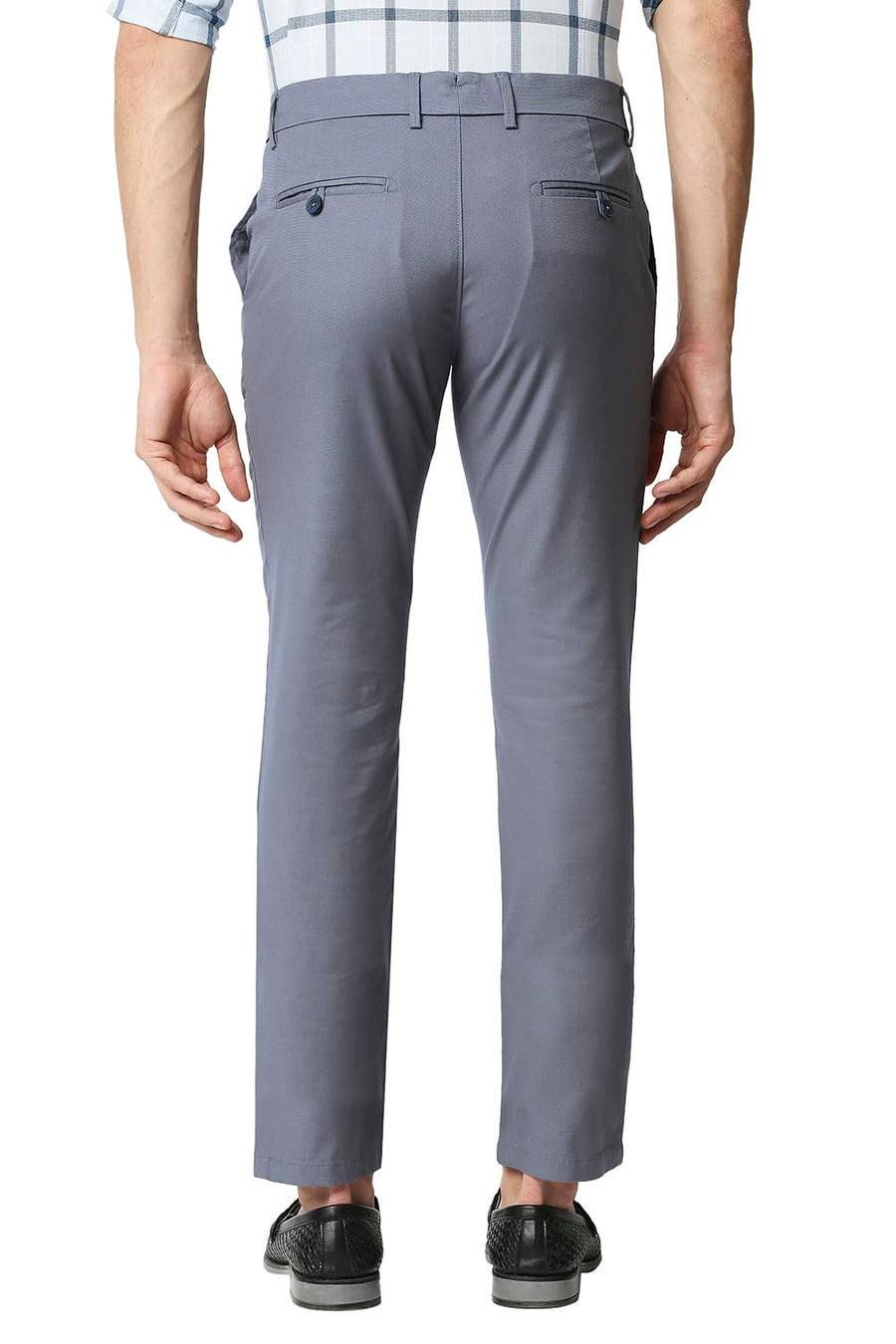 BASICS TAPERED FIT NIGHT OWL BLUE STRETCH TROUSERS
