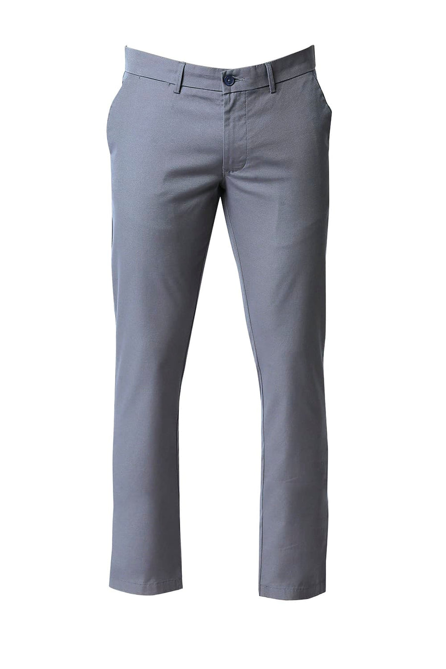 BASICS TAPERED FIT NIGHT OWL BLUE STRETCH TROUSERS