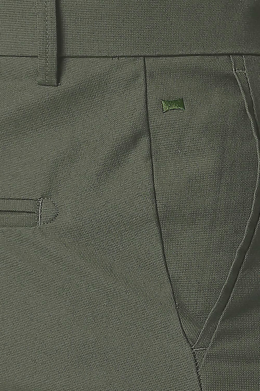BASICS TAPERED FIT DOUGLAS GREEN STRETCH TROUSERS