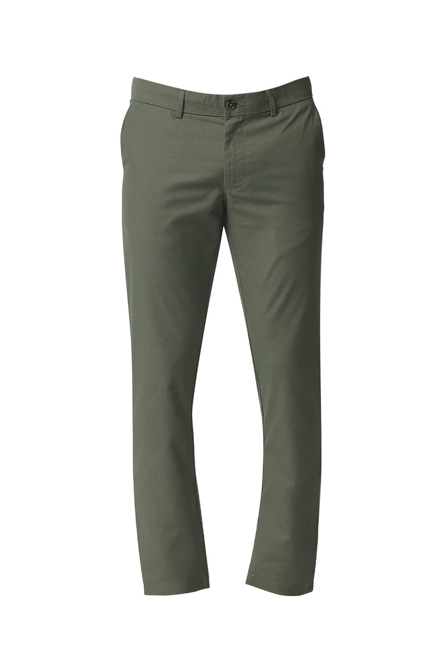 BASICS TAPERED FIT DOUGLAS GREEN STRETCH TROUSERS