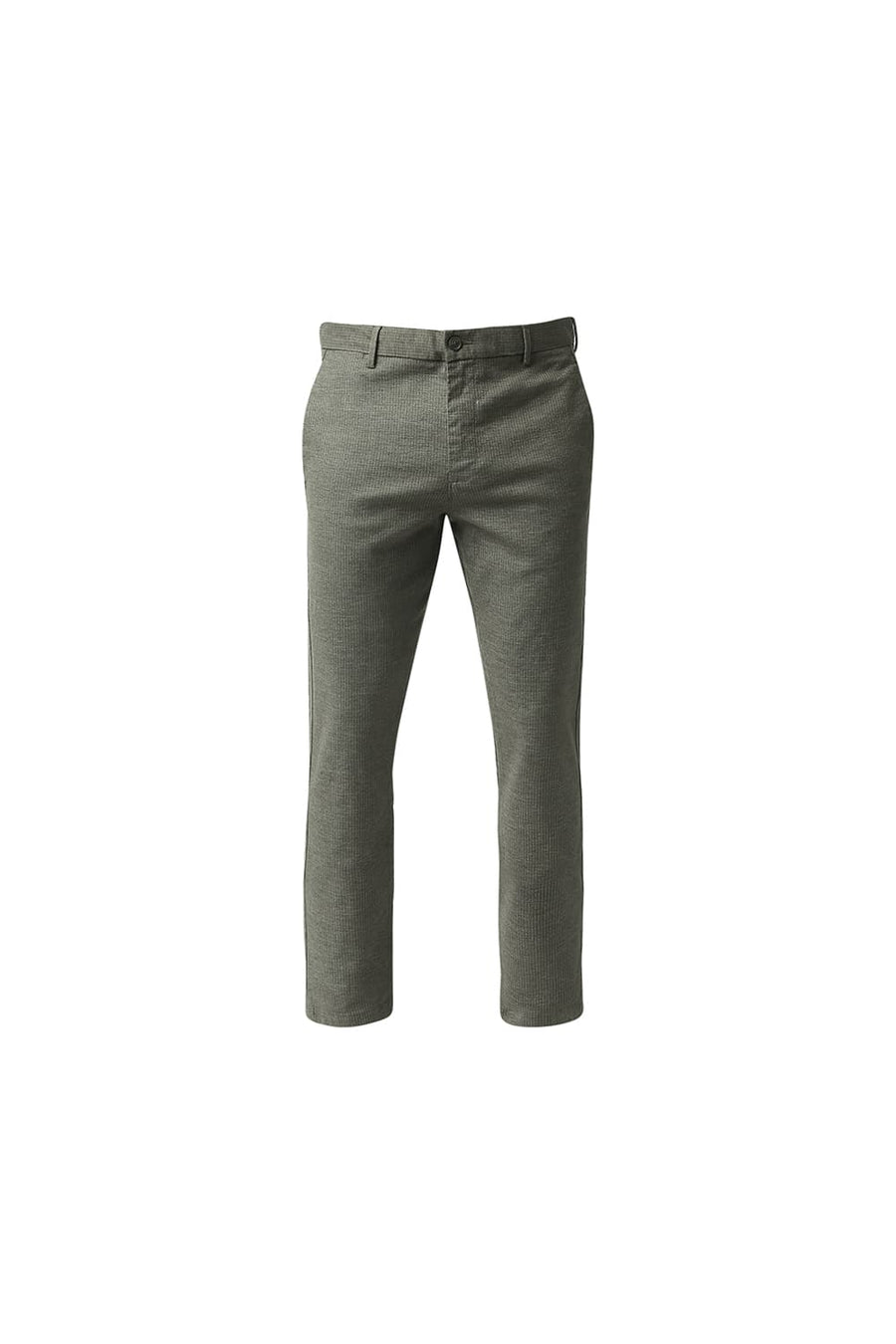 BASICS TAPERED FIT LICHEN OLVE STRETCH TROUSERS