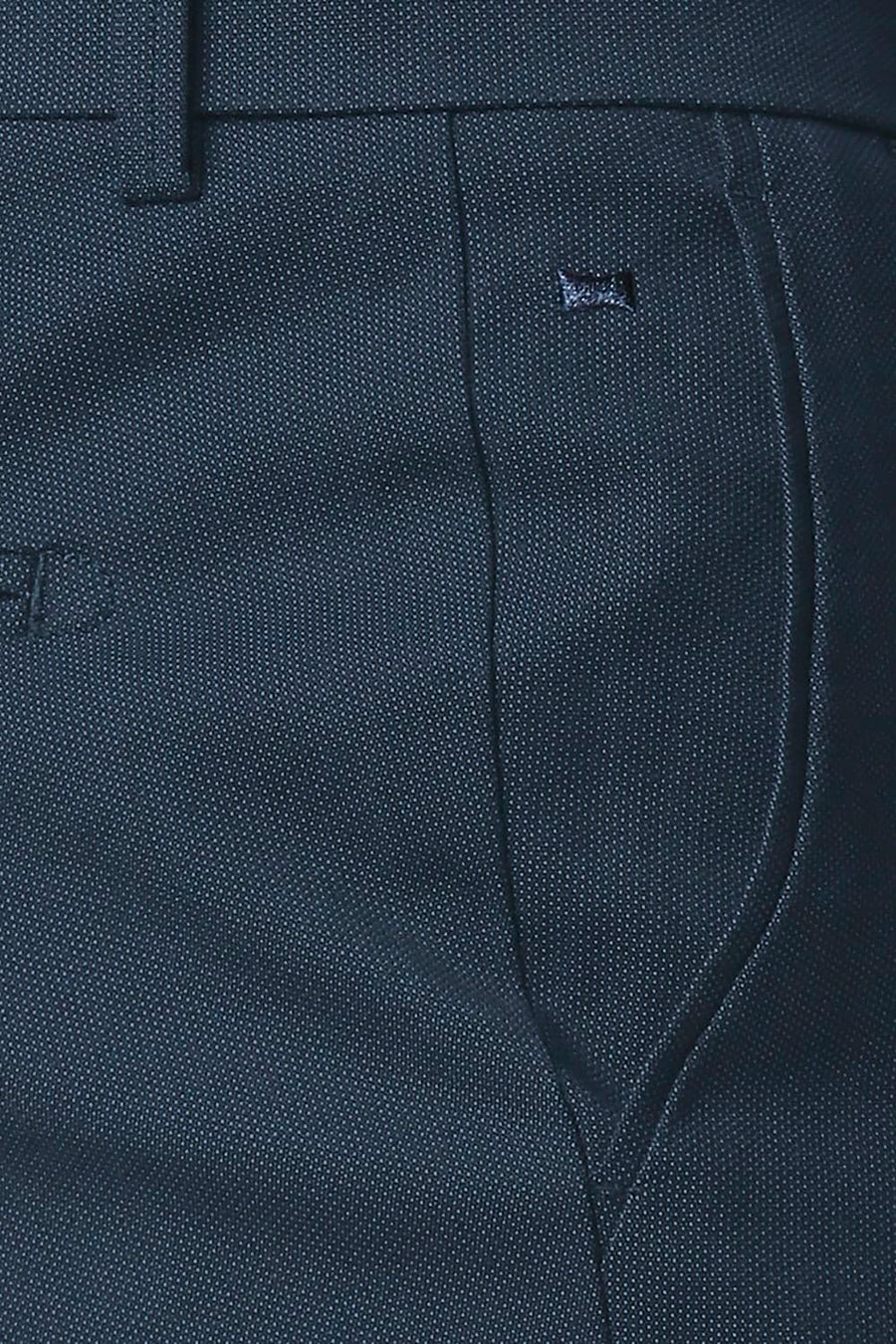 BASICS TAPERED FIT STRATIFIED NAVY STRETCH TROUSERS