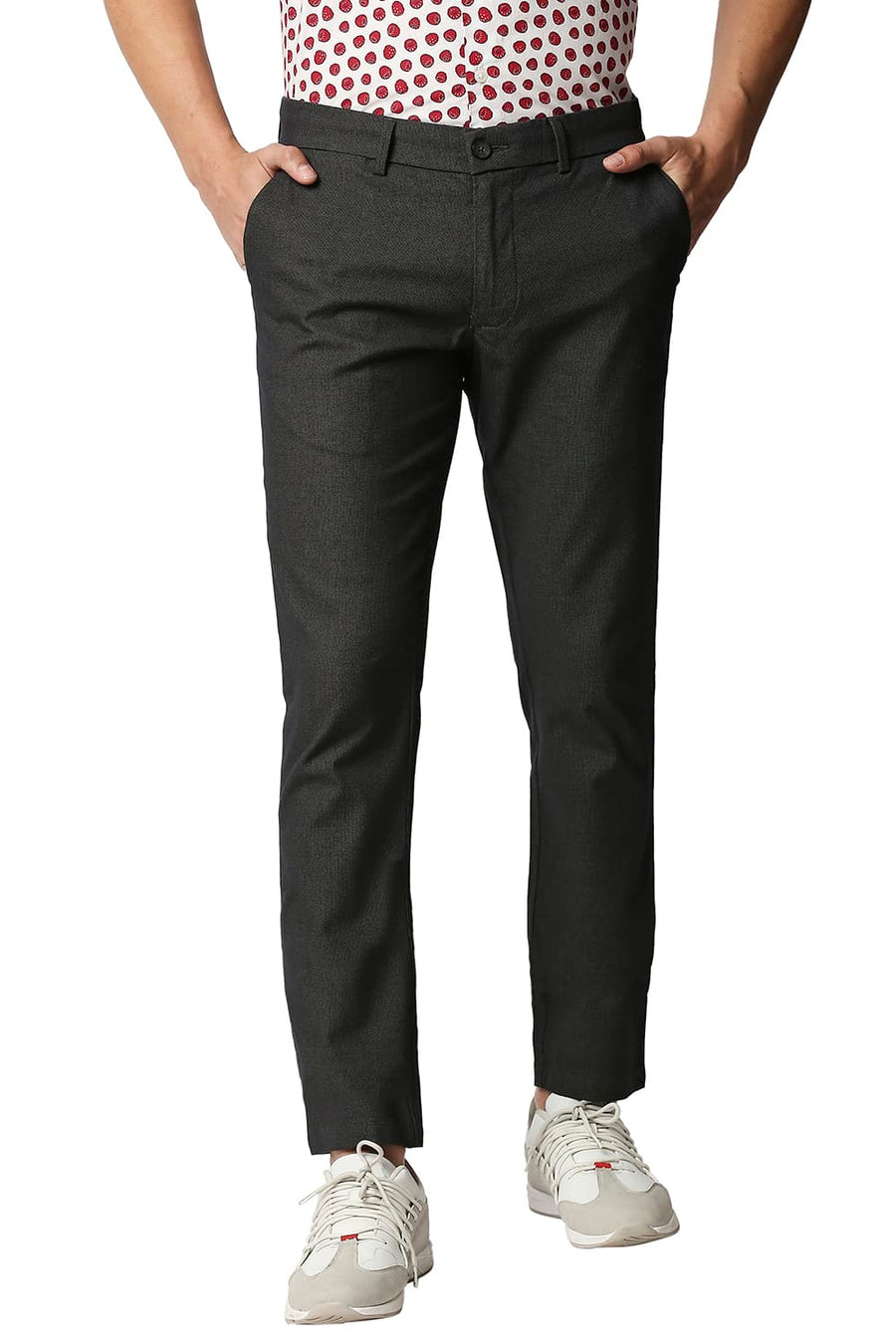 BASICS TAPERED FIT CHIMERA BLACK STRETCH TROUSERS