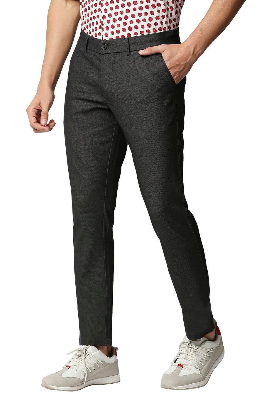 BASICS TAPERED FIT CHIMERA BLACK STRETCH TROUSERS