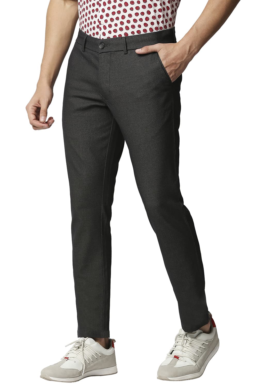 BASICS TAPERED FIT STRETCH TROUSERS