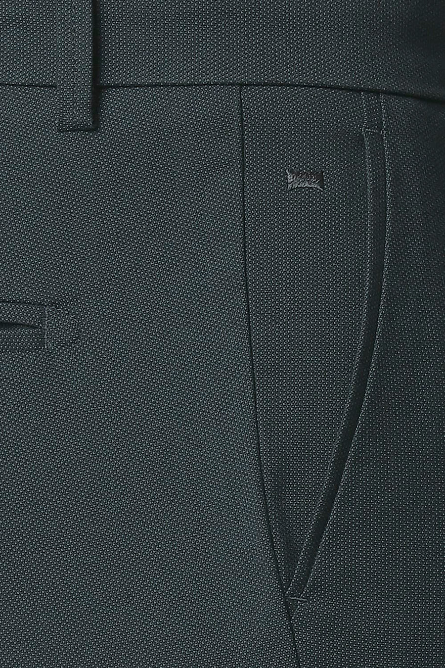 BASICS TAPERED FIT SPRUCE GREEN STRETCH TROUSERS