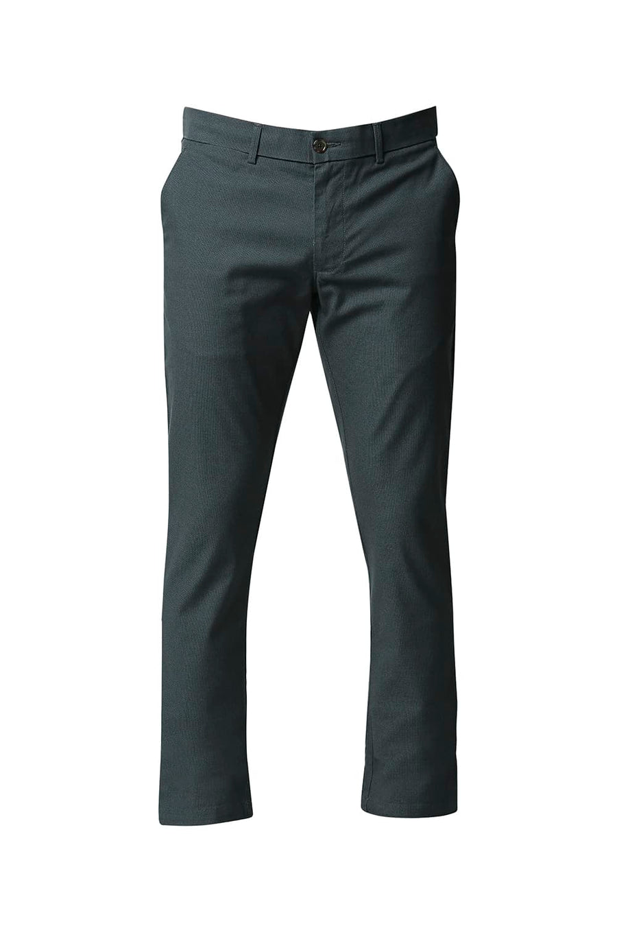 BASICS TAPERED FIT SPRUCE GREEN STRETCH TROUSERS