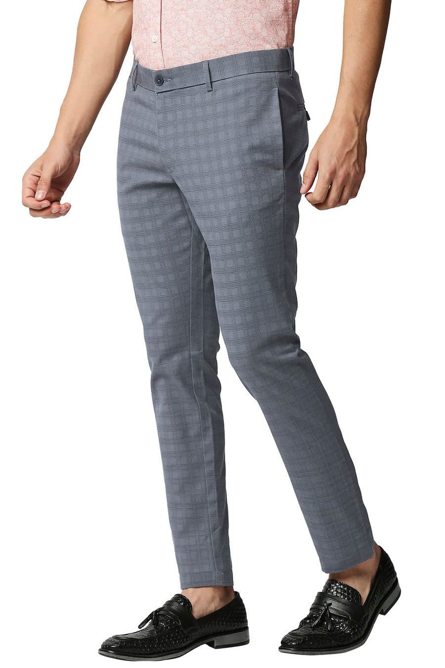 BASICS TAPERED FIT WEATHER VANE GREY STRETCH TROUSERS