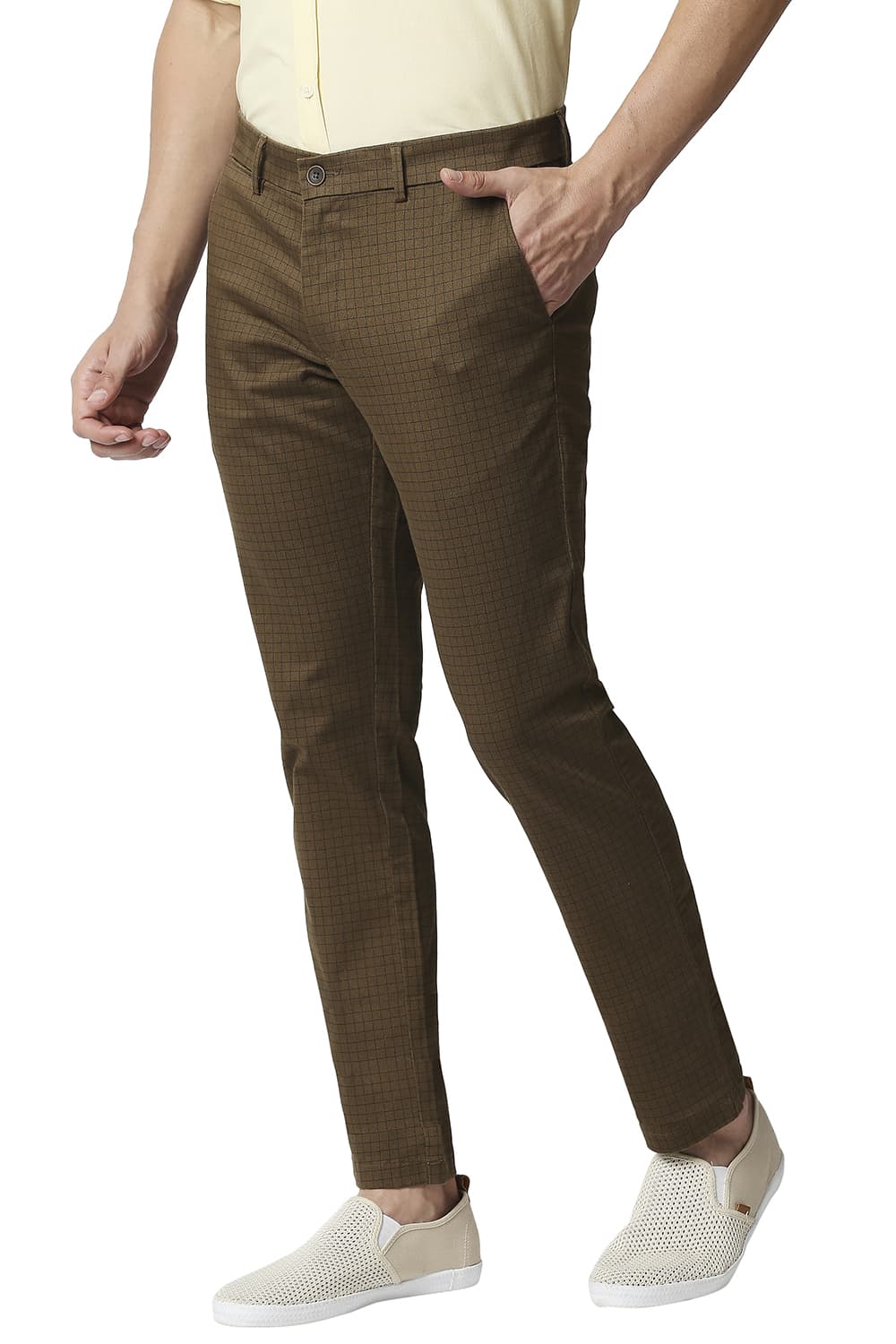 BASICS TAPERED FIT STRETCH TROUSERS