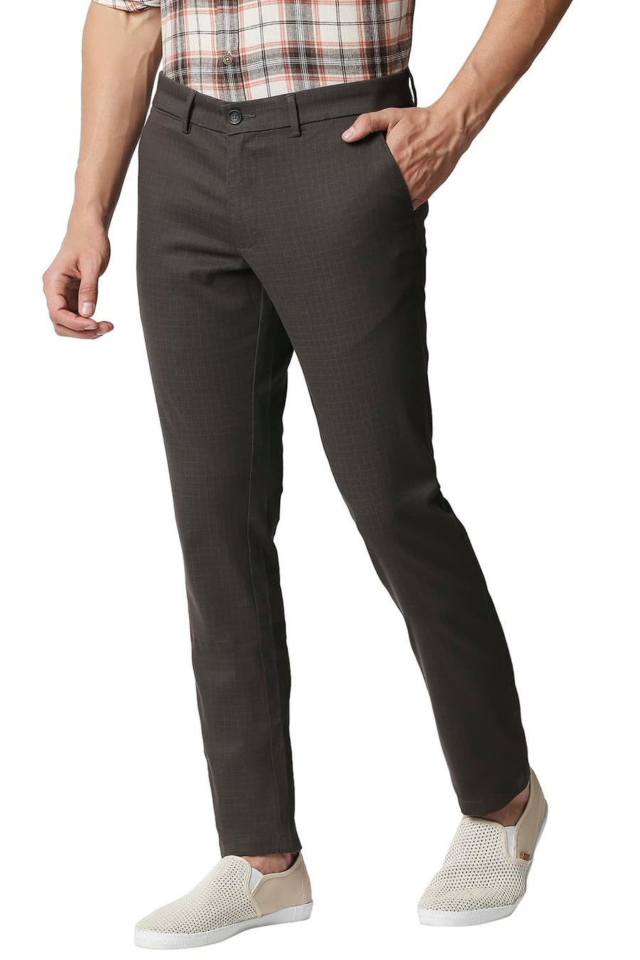 BASICS TAPERED FIT CHIMERA GREY STRETCH TROUSERS
