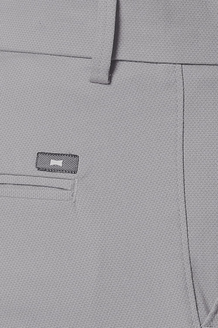 BASICS TAPERED FIT QUIET GREY STRETCH TROUSERS