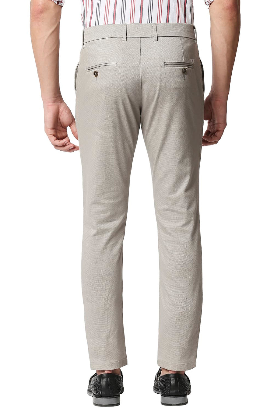 BASICS TAPERED FIT PUMICE STONE STRETCH TROUSERS