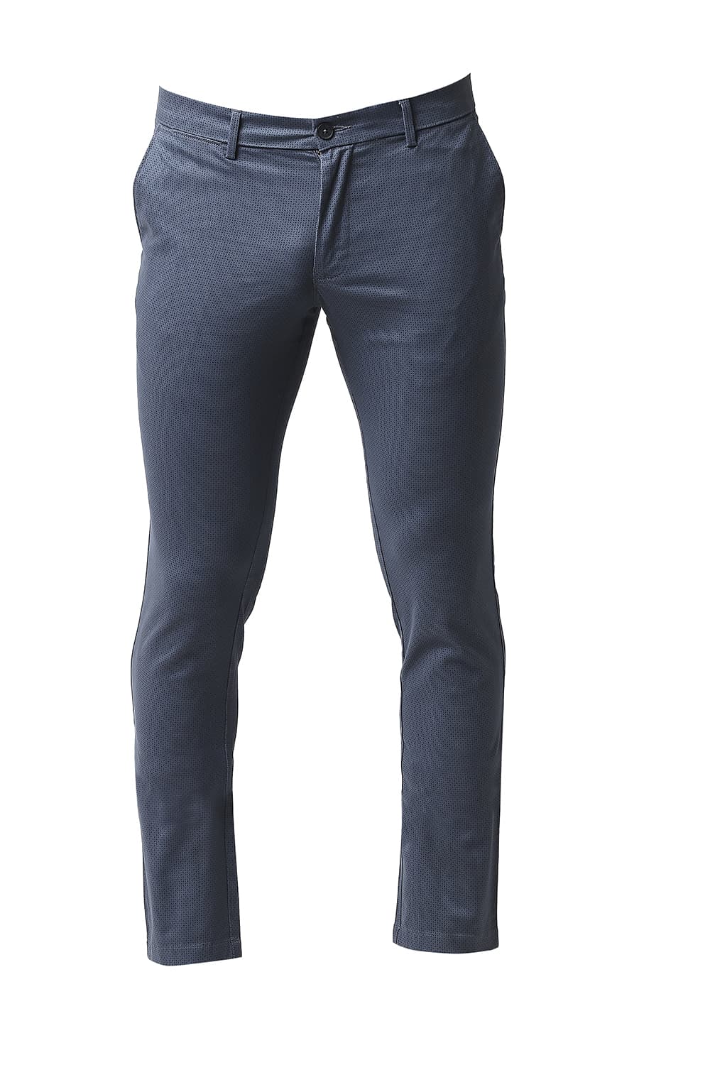 BASICS TAPERED FIT STRETCH PRINTED TROUSERS