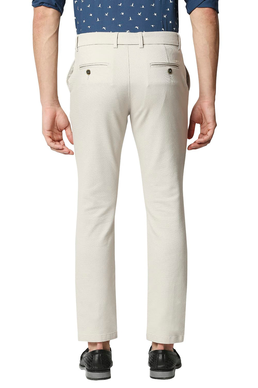 BASICS TAPERED FIT BIRCH STONE STRETCH TROUSERS