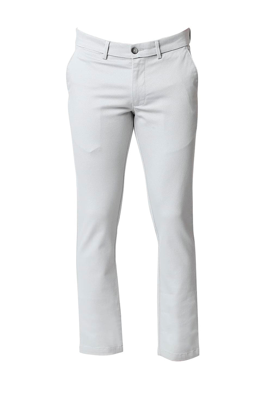 BASICS TAPERED FIT DROPLET GREY STRETCH TROUSERS