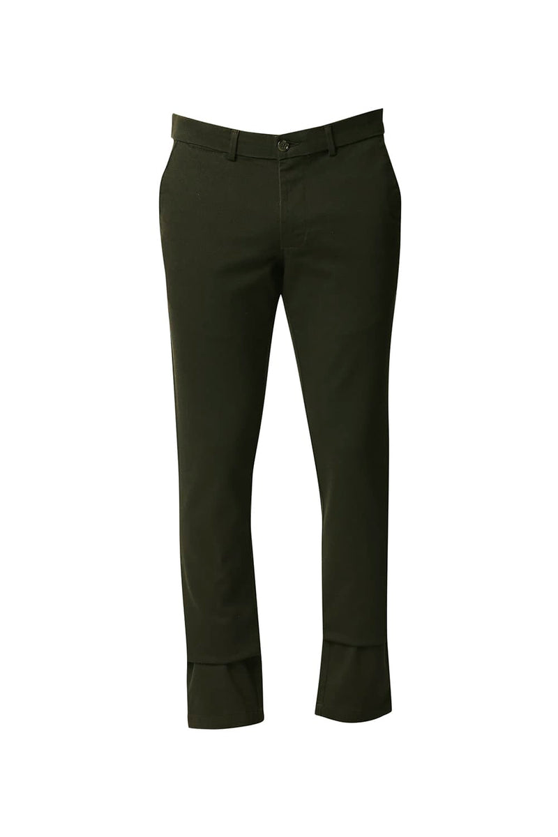 BASICS TAPERED FIT STRETCH TROUSERS