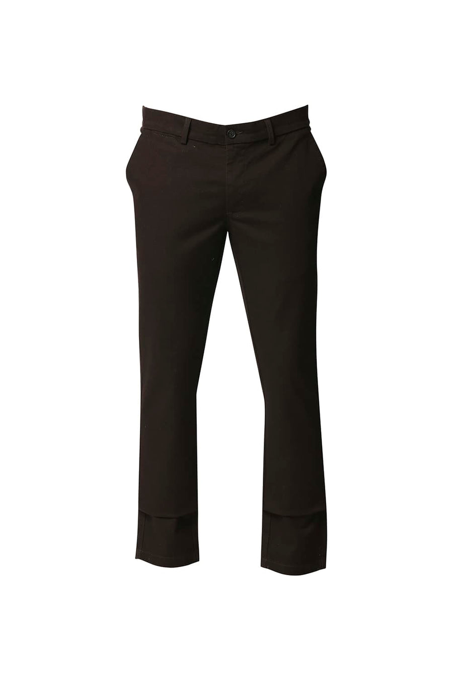 BASICS TAPERED FIT WREN COFFEE STRETCH TROUSERS
