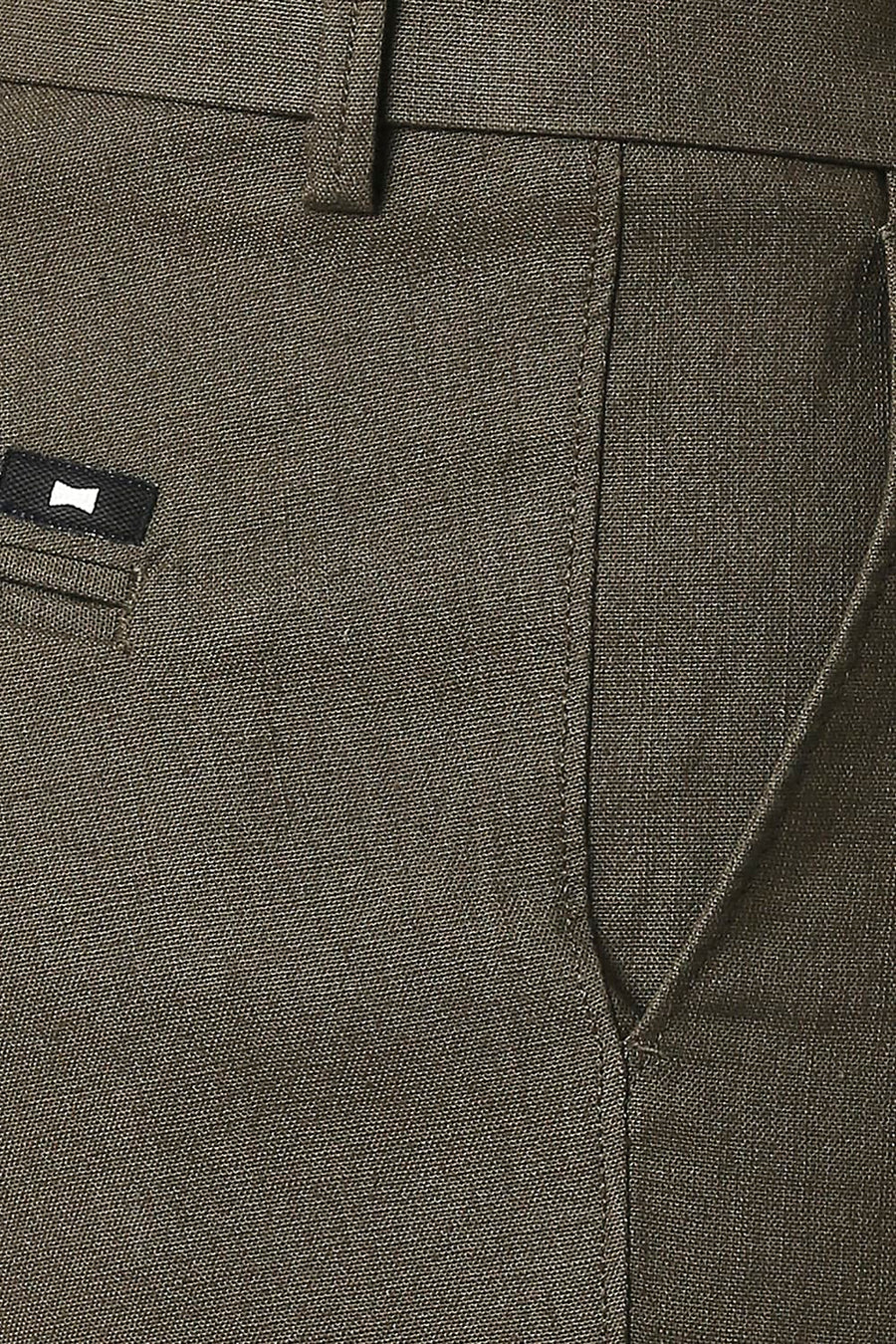 BASICS TAPERED FIT CROWDILE GREEN STRETCH TROUSERS