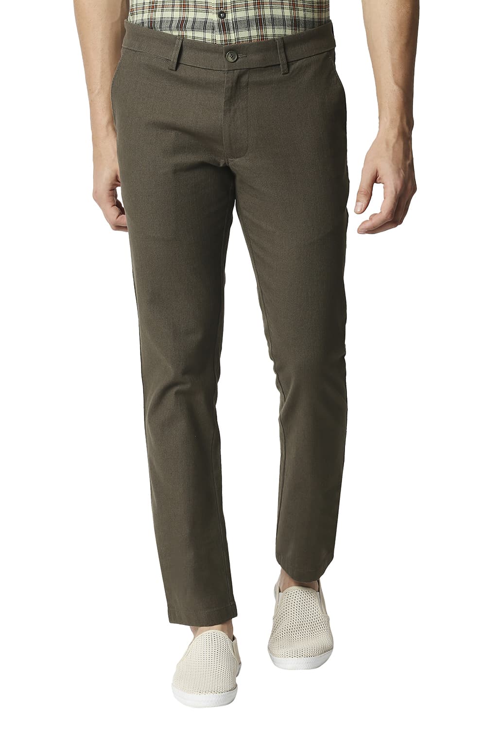 BASICS TAPERED FIT STRETCH TROUSERS