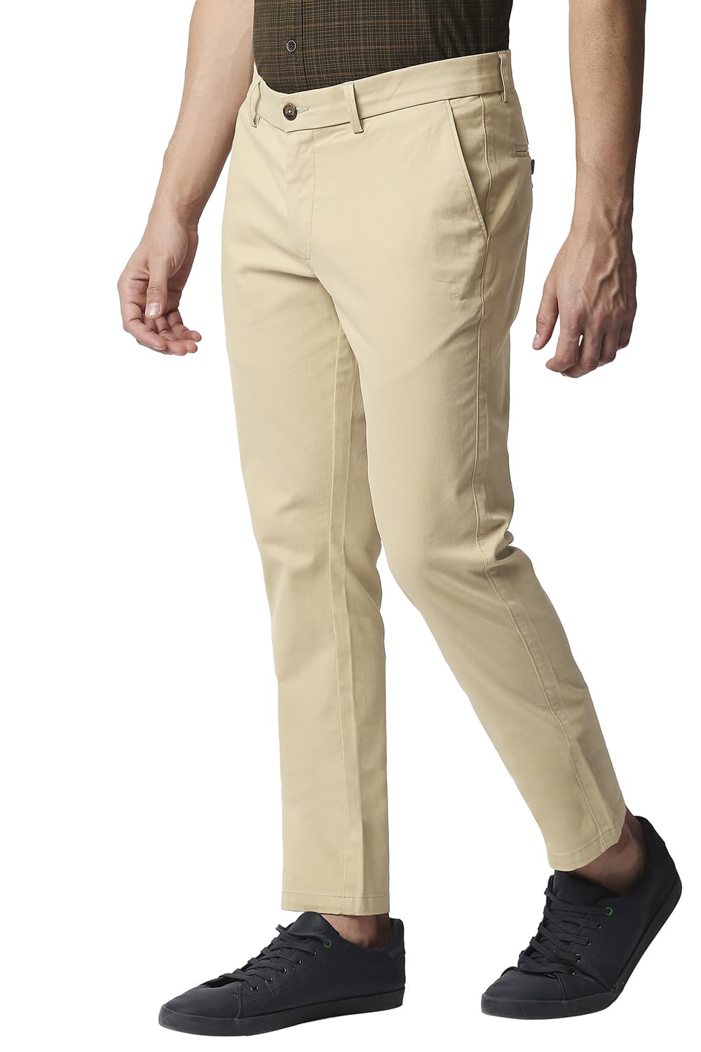 BASICS TAPERED FIT STRETCH TROUSERS